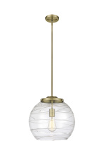 Innovations Lighting 221-1S-AB-G1213-14CL - Athens Deco Swirl - 1 Light - 14 inch - Antique Brass - Stem Hung - Pendant