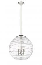 Innovations Lighting 221-3S-PN-G1213-18 - Athens Deco Swirl - 3 Light - 18 inch - Polished Nickel - Stem hung - Pendant