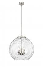 Innovations Lighting 221-3S-SN-G1215-18 - Athens Water Glass - 3 Light - 18 inch - Brushed Satin Nickel - Stem hung - Pendant