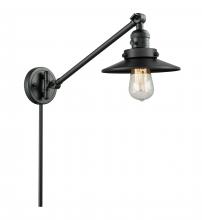 Innovations Lighting 237-BK-M6-BK - Railroad - 1 Light - 8 inch - Matte Black -Adjustable Swing Arm