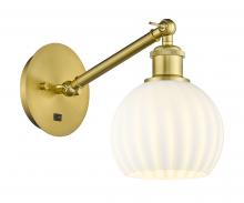 Innovations Lighting 317-1W-SG-G1217-6WV - White Venetian - 1 Light - 6 inch - Satin Gold - Adjustable Sconce