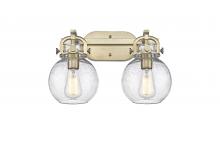 Innovations Lighting 410-2W-BB-G410-7SDY - Newton Sphere - 2 Light - 17 inch - Brushed Brass - Bath Vanity Light
