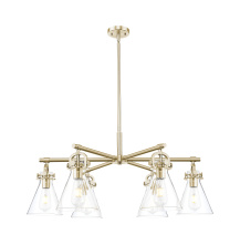 Innovations Lighting 410-6CR-CB-G411-7CL - Newton Cone - 6 Light - 26 inch - Champagne Bronze - Chandelier