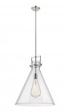 Innovations Lighting 411-1SL-PN-G411-18CL - Newton Cone - 1 Light - 18 inch - Polished Nickel - Stem hung - Pendant