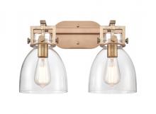 Innovations Lighting 411-2W-BB-G412-7CL - Newton Bell - 2 Light - 17 inch - Brushed Brass - Bath Vanity Light