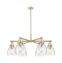 Innovations Lighting 411-6CR-CB-G412-7CL - Newton Bell - 6 Light - 26 inch - Champagne Bronze - Chandelier