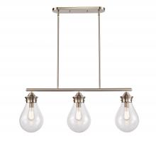 Innovations Lighting 414-3I-SN-8CL - Genesis - 3 Light - 39 inch - Satin Nickel - Stem hung - Island Light