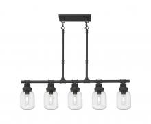 Innovations Lighting 472-5I-TBK-G472-6CL - Somers - 5 Light - 43 inch - Textured Black - Linear Pendant
