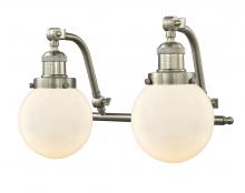 Innovations Lighting 515-2W-SN-G201-6 - Beacon - 2 Light - 16 inch - Brushed Satin Nickel - Adjustable Bath Vanity Light