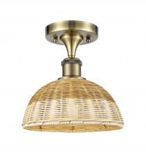 Innovations Lighting 516-1C-AB-NBD2-9-NAT - Bristol Natural II - 1 Light - 9 inch - Antique Brass - Semi-Flush Mount