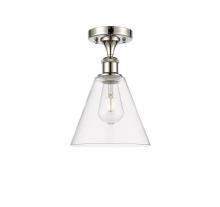 Innovations Lighting 516-1C-PN-GBC-82 - Berkshire - 1 Light - 8 inch - Polished Nickel - Semi-Flush Mount