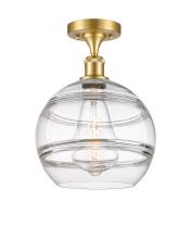 Innovations Lighting 516-1C-SG-G556-10CL - Rochester - 1 Light - 10 inch - Satin Gold - Semi-Flush Mount