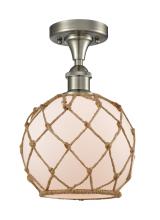 Innovations Lighting 516-1C-SN-G121-8RB - Farmhouse Rope - 1 Light - 8 inch - Brushed Satin Nickel - Semi-Flush Mount
