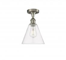 Innovations Lighting 516-1C-SN-GBC-82 - Berkshire - 1 Light - 8 inch - Brushed Satin Nickel - Semi-Flush Mount