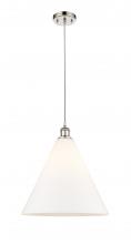 Innovations Lighting 516-1P-PN-GBC-161 - Berkshire - 1 Light - 16 inch - Polished Nickel - Cord hung - Pendant