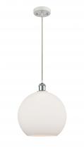 Innovations Lighting 516-1P-WPC-G121-12 - Athens - 1 Light - 12 inch - White Polished Chrome - Cord hung - Mini Pendant