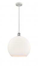 Innovations Lighting 516-1P-WPC-G121-14 - Athens - 1 Light - 14 inch - White Polished Chrome - Cord hung - Pendant