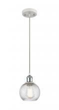 Innovations Lighting 516-1P-WPC-G1214-6 - Small Twisted Swirl 1 Light Mini Pendant part of the Ballston Collection