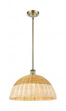 Innovations Lighting 516-1S-AB-NBD2-16-NAT - Bristol Natural II - 1 Light - 16 inch - Antique Brass - Stem hung - Mini Pendant