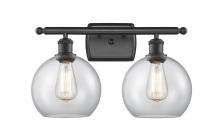 Innovations Lighting 516-2W-BK-G122-LED - Athens - 2 Light - 18 inch - Matte Black - Bath Vanity Light