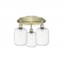 Innovations Lighting 516-3C-AB-G460-7CL - Preston Cylinder - 3 Light - 19 inch - Antique Brass - Semi-Flush Mount