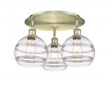 Innovations Lighting 516-3C-AB-G556-8CL - Rochester - 3 Light - 20 inch - Antique Brass - Semi-Flush Mount