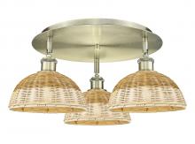 Innovations Lighting 516-3C-AB-NBD2-9-NAT - Bristol Natural II - 3 Light - 21 inch - Antique Brass - Semi-Flush Mount