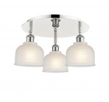 Innovations Lighting 516-3C-PN-G411 - Dayton - 3 Light - 17 inch - Polished Nickel - Semi-Flush Mount