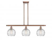Innovations Lighting 516-3I-AC-G1213-8 - Athens Deco Swirl - 3 Light - 36 inch - Antique Copper - Stem hung - Island Light
