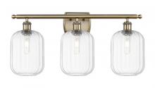 Innovations Lighting 516-3W-AB-G460-7CL - Preston Cylinder - 3 Light - 27 inch - Antique Brass - Bath Vanity Light