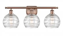 Innovations Lighting 516-3W-AC-G1213-8 - Athens Deco Swirl - 3 Light - 28 inch - Antique Copper - Bath Vanity Light