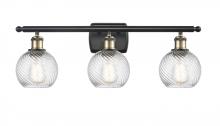 Innovations Lighting 516-3W-BAB-G1214-6 - Small Twisted Swirl 3 Light Bath Vanity Light part of the Ballston Collection