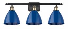 Innovations Lighting 516-3W-BAB-MBD-75-BL - Plymouth - 3 Light - 28 inch - Black Antique Brass - Bath Vanity Light