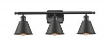 Innovations Lighting 516-3W-BK-M8 - Smithfield - 3 Light - 27 inch - Matte Black - Bath Vanity Light