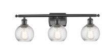 Innovations Lighting 516-3W-OB-G1214-6 - Small Twisted Swirl 3 Light Bath Vanity Light part of the Ballston Collection