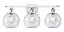 Innovations Lighting 516-3W-WPC-G124 - Athens - 3 Light - 28 inch - White Polished Chrome - Bath Vanity Light