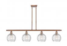 Innovations Lighting 516-4I-AC-G1213-8 - Athens Deco Swirl - 4 Light - 48 inch - Antique Copper - Stem hung - Island Light