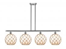Innovations Lighting 516-4I-SN-G121-10RB - Farmhouse Rope - 4 Light - 48 inch - Brushed Satin Nickel - Stem hung - Island Light
