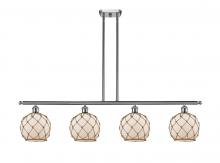 Innovations Lighting 516-4I-SN-G121-8RB - Farmhouse Rope - 4 Light - 48 inch - Brushed Satin Nickel - Stem hung - Island Light
