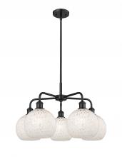 Innovations Lighting 516-5CR-BK-G1216-8WM - White Mouchette - 5 Light - 26 inch - Matte Black - Chandelier