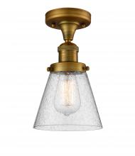 Innovations Lighting 517-1CH-BB-G64 - Cone - 1 Light - 7 inch - Brushed Brass - Semi-Flush Mount