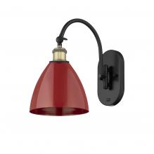 Innovations Lighting 518-1W-BAB-MBD-75-RD - Plymouth - 1 Light - 8 inch - Black Antique Brass - Adjustable Swing Arm