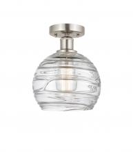 Innovations Lighting 616-1F-SN-G1213-8 - Athens Deco Swirl - 1 Light - 8 inch - Brushed Satin Nickel - Semi-Flush Mount