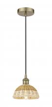 Innovations Lighting 616-1P-AB-NBD2-75-NAT - Natural Ballston Dome - 1 Light - 6 inch - Antique Brass - Cord hung - Mini Pendant