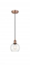 Innovations Lighting 616-1P-AC-G122-6 - Athens - 1 Light - 6 inch - Antique Copper - Cord hung - Mini Pendant
