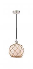 Innovations Lighting 616-1P-PN-G121-8RB - Farmhouse Rope - 1 Light - 8 inch - Polished Nickel - Cord hung - Mini Pendant