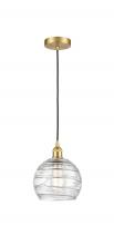 Innovations Lighting 616-1P-SG-G1213-8 - Athens Deco Swirl - 1 Light - 8 inch - Satin Gold - Cord hung - Mini Pendant