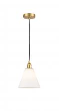 Innovations Lighting 616-1P-SG-GBC-81 - Berkshire - 1 Light - 8 inch - Satin Gold - Mini Pendant