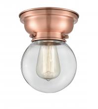 Innovations Lighting 623-1F-AC-G202-6 - Beacon - 1 Light - 6 inch - Antique Copper - Flush Mount