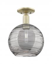 Innovations Lighting 716-1C-AB-G1213-10SM - Athens Deco Swirl - 1 Light - 10 inch - Antique Brass - Semi-Flush Mount